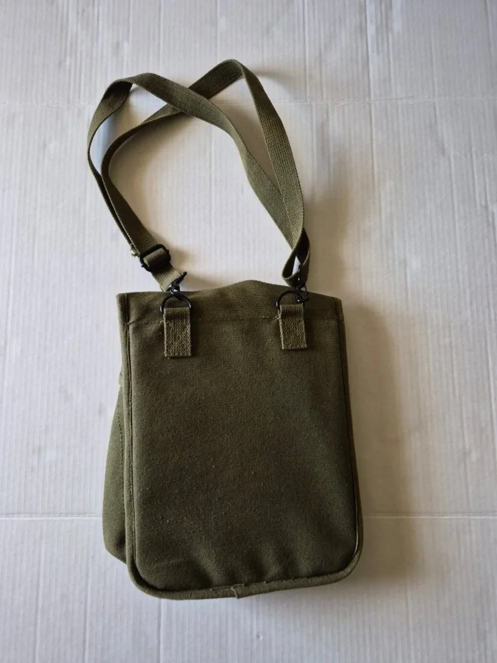 Canvas Map Case Army Green Shoulder Bag with Military Patches